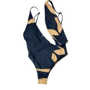 #1111 NWOT MATTE COLLECTION Tahitian Plunging One Shoulder Swimsuit One Piece S